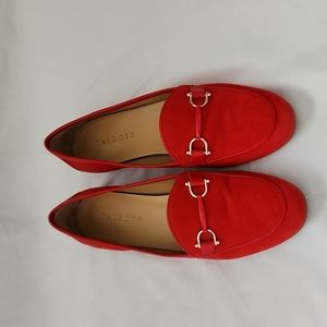 Red suede talbots loafers